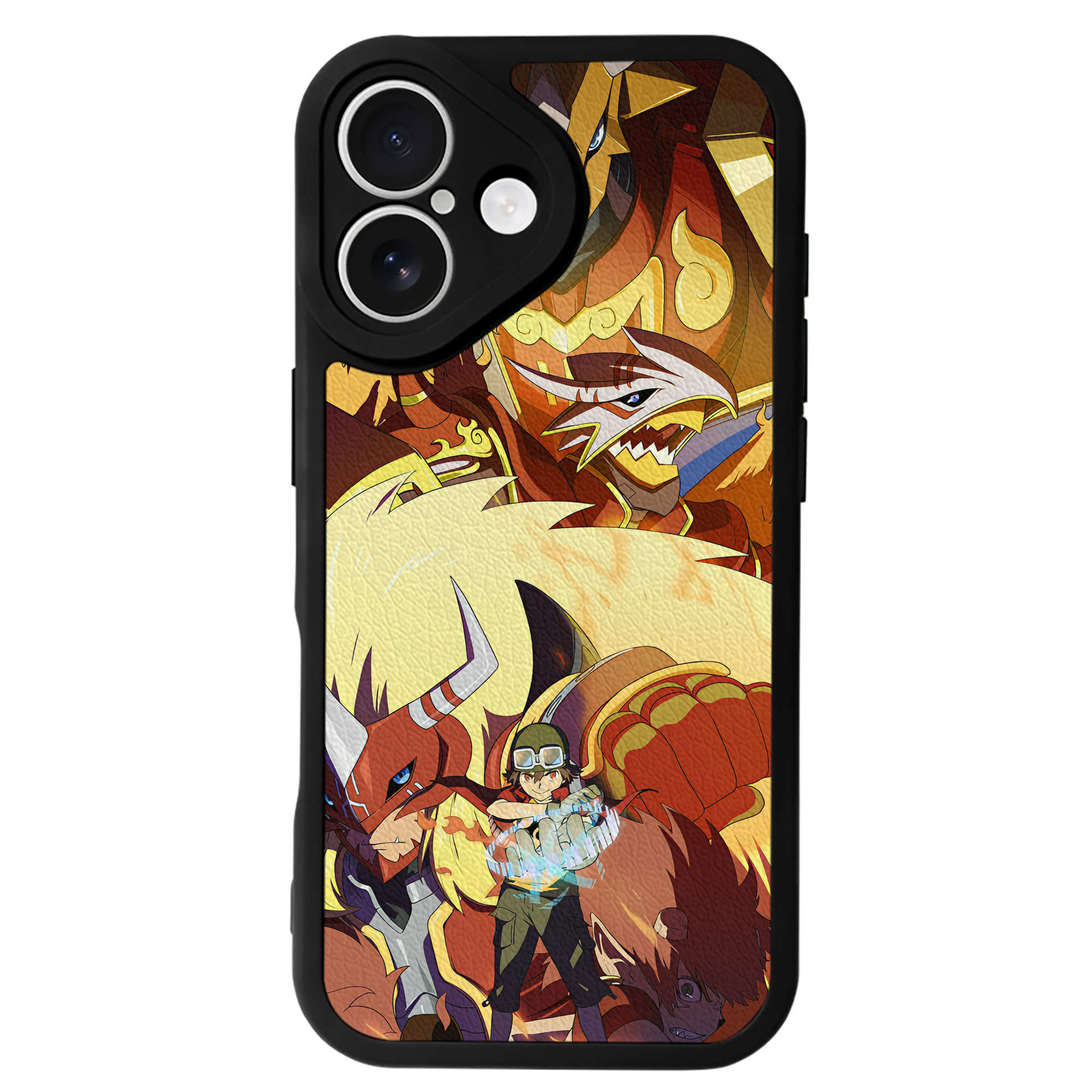 （画像用） Digimon デジタルモンスター/デジモン 【iPhone 16シリーズ対応】シリコンスマホケース（レザー調） 材質：シリコン